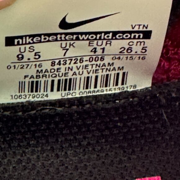 Nike Women's Running Shoes Size 9.5 Black Pink and Orange - Picture 3 of 4